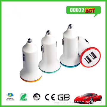 Car Mini USB Charger with Flashlight 2.1A